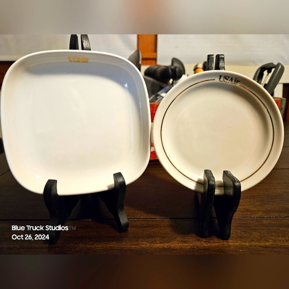 USAir Plate Set Abco China Brand Vintage Airplane Dishes - Picture 1 of 14